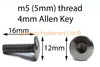 6x Negro Aluminio Parabrisas Tornillos M5 x 16mm Cabeza de Botón Pan