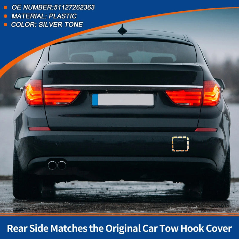 BMW 535i 550i GT Silver Tone Bumper Tow Hook Cover