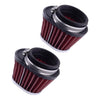 Car Motorcycle - Fits Various Models 2 x 51mm Red Air Filter Cone