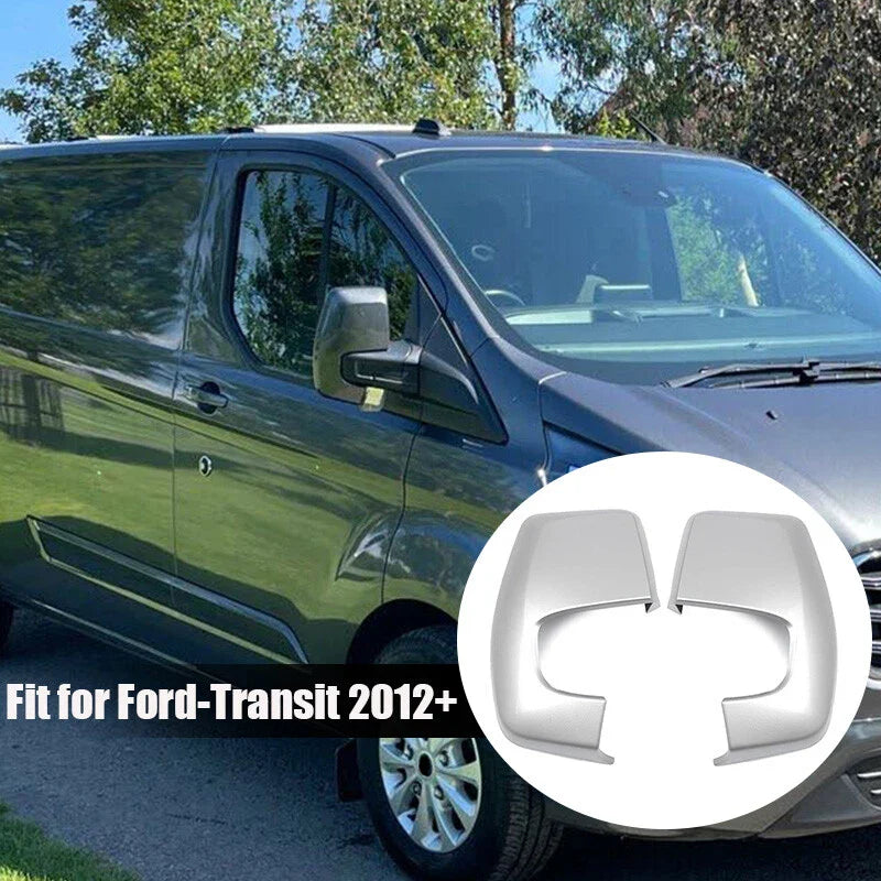 Ford Transit Custom (2012-2023) 2 x Silver Rear View Mirror Cover Cap