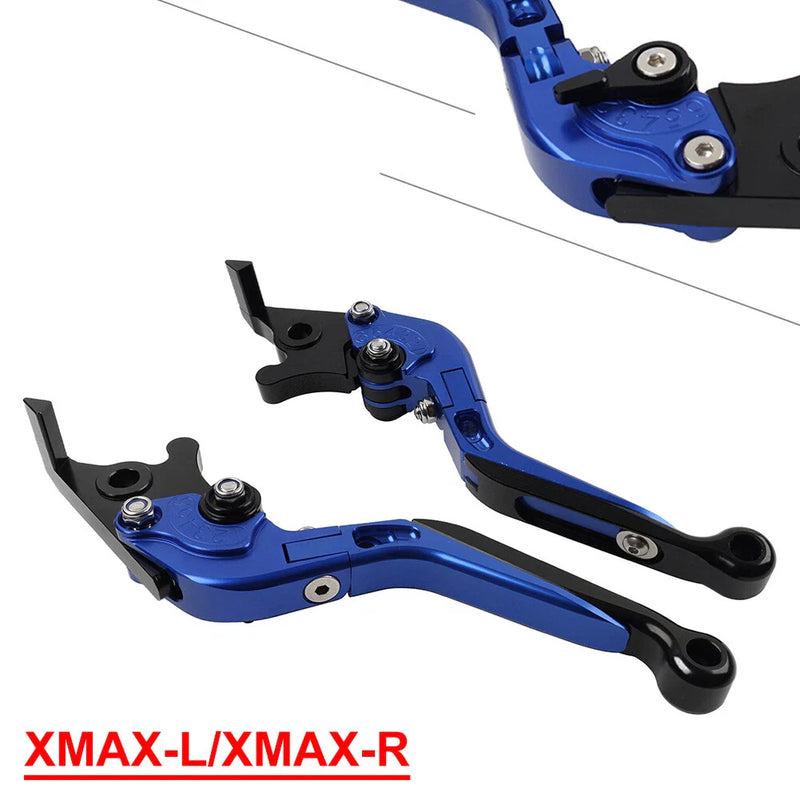 Yamaha XMAX 125 250 300 400 CNC Blue Extendable Brake Clutch Levers (15-22)