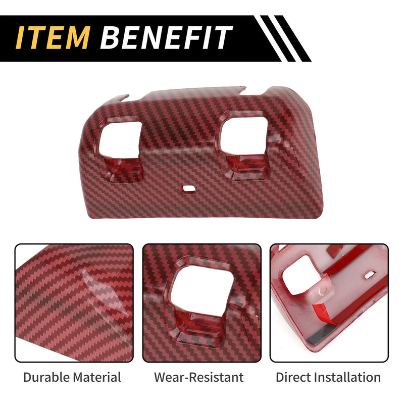 Jeep Wrangler JL JLU (2018-2024) Carbon Fiber Red Rear Window Switch Panel Cover