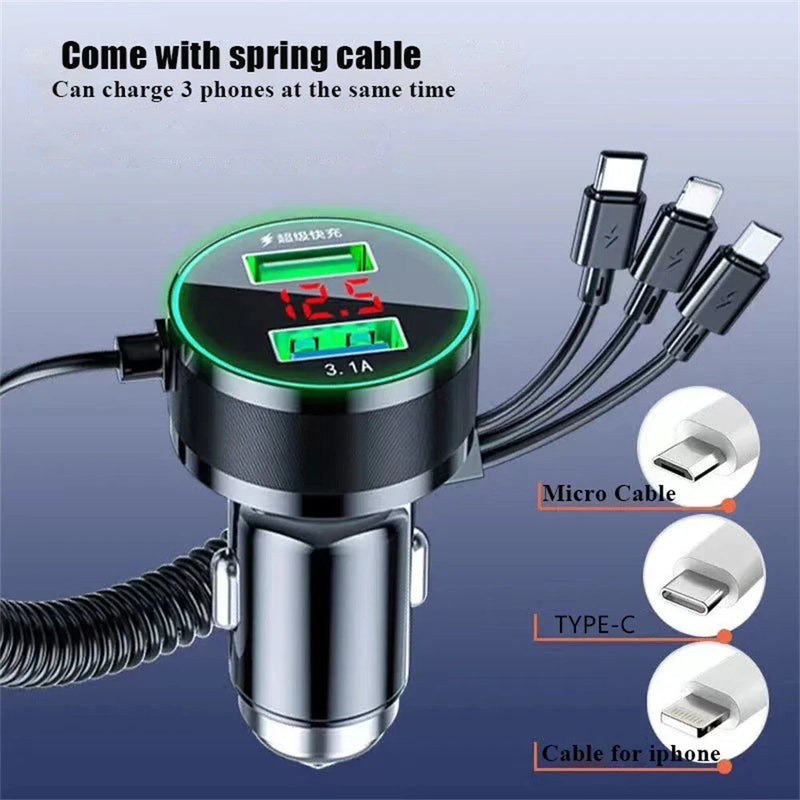 Xiaomi OnePlus Phone 150W USB Car Charger Adapter Fast Charge 3in1