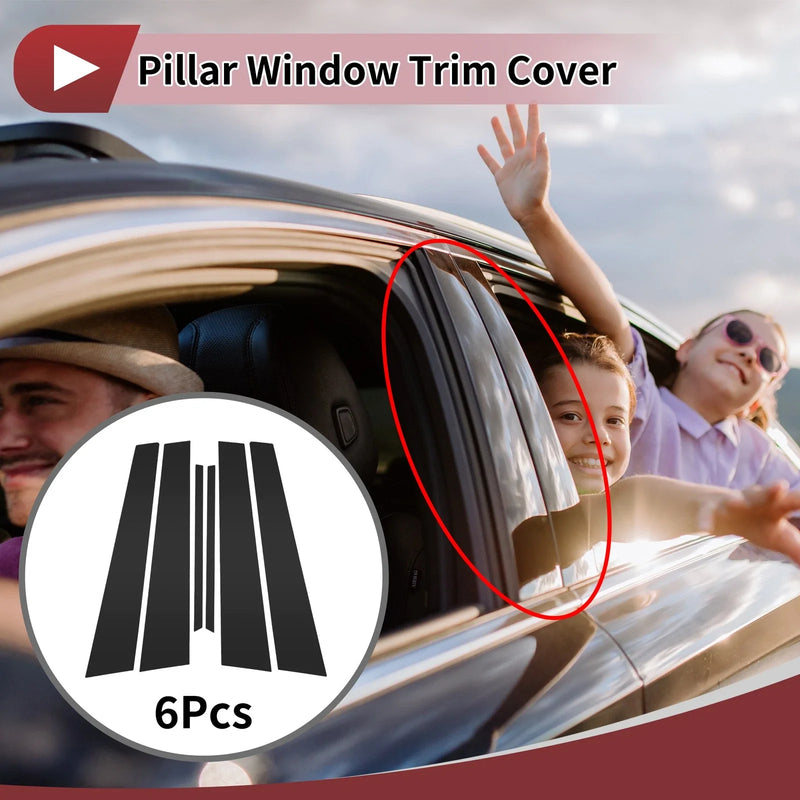 Lexus IS (2001-2005) Black 6 Pcs Car Door Pillar Window Trim