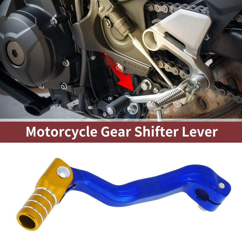 Bosuer M4 Gear Shift Lever Folding Blue Gold-Tone Silver-Tone