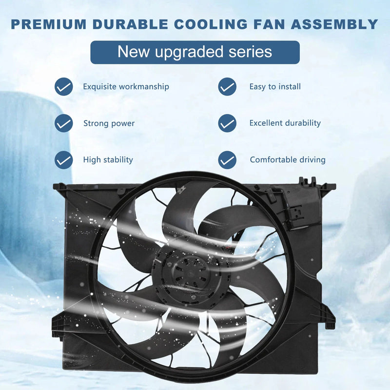 Mercedes C216 W221 S350 S500 Radiator Cooling Fan Assembly (2006-2013)