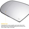 Jeep Cherokee Compass Left Side White Mirror Glass w/ Back Heated (2011-2023)