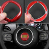 Fiat 500 2012-2019 Dry Carbon Fiber Steering Wheel Logo Cover Trim