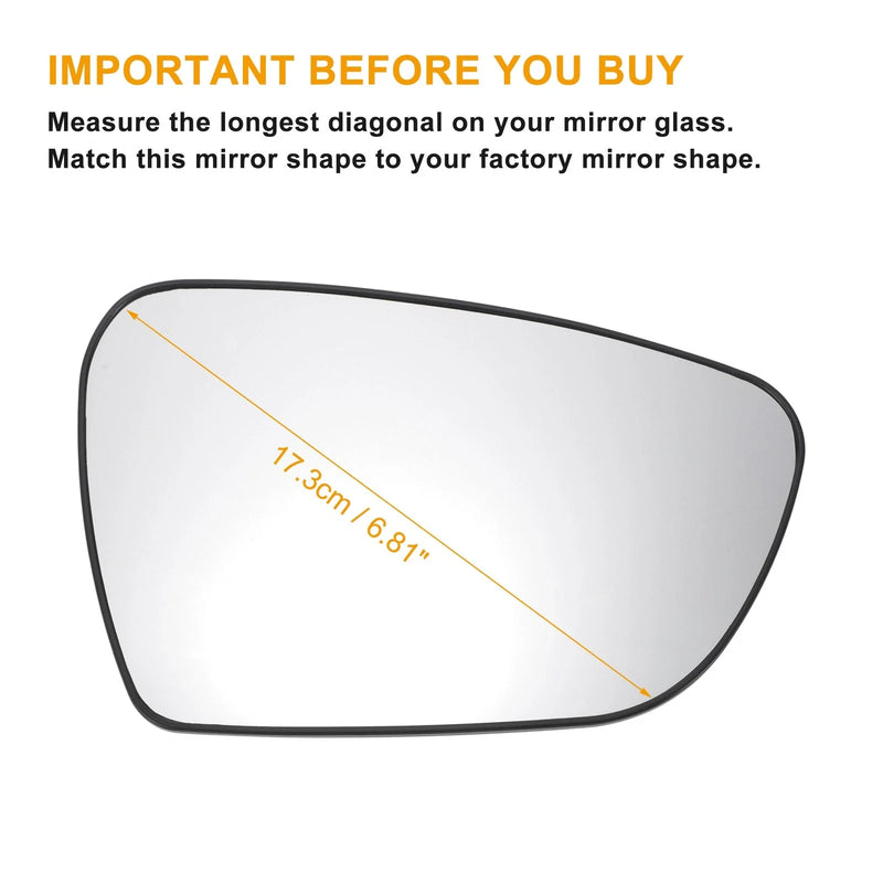 KIA Ceed Right Side Heated White Mirror Glass (2012-2018)