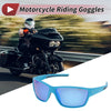 Motorcycle Goggles Blue Lens Blue Black Frame Tri-Acetyl Cellulos