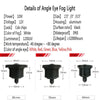 Car Projector - Round Red Halo Angel Eye Bulbs 89mm LED Fog Light Lamp