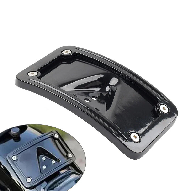 Harley Dyna Fat Bob Curved Laydown License Plate Frame Mount (2006-2023)