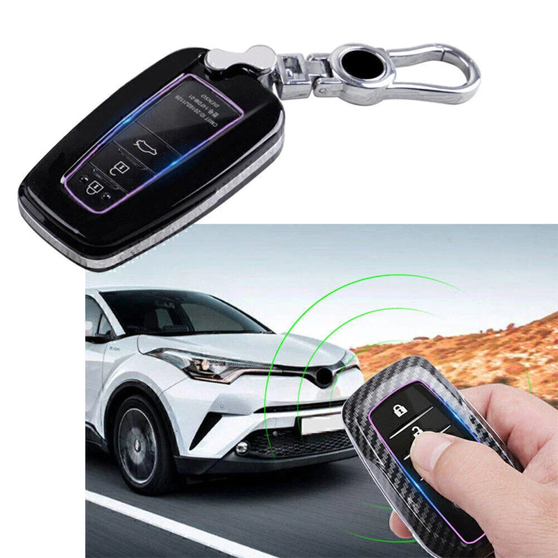 Toyota Camry Corolla C-HR RAV4 Prius Black Remote Key Fob Case (2018-2023)