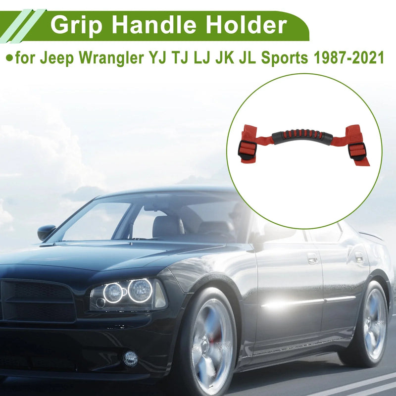 Jeep Wrangler 1987-2021 - Red 2 x Handles Roll Bar Grab Handles