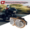 1 Pc Motorcycle Riding Goggles Silver Tone Lens Brown Frame PC PU Sponge