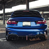 BMW 3 Series G20 Rear Bumper Diffuser Lip w/LED Light Gloss Black (2019+)