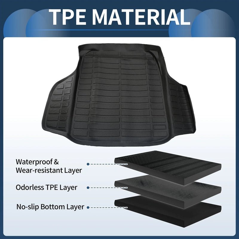 Honda Accord 2018-2024 TPE Cargo Liner Black Trunk Mat