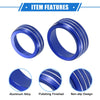 Dodge Dart (2012-2018) Blue 3 x Car AC Audio Tune Switch Knob Covers