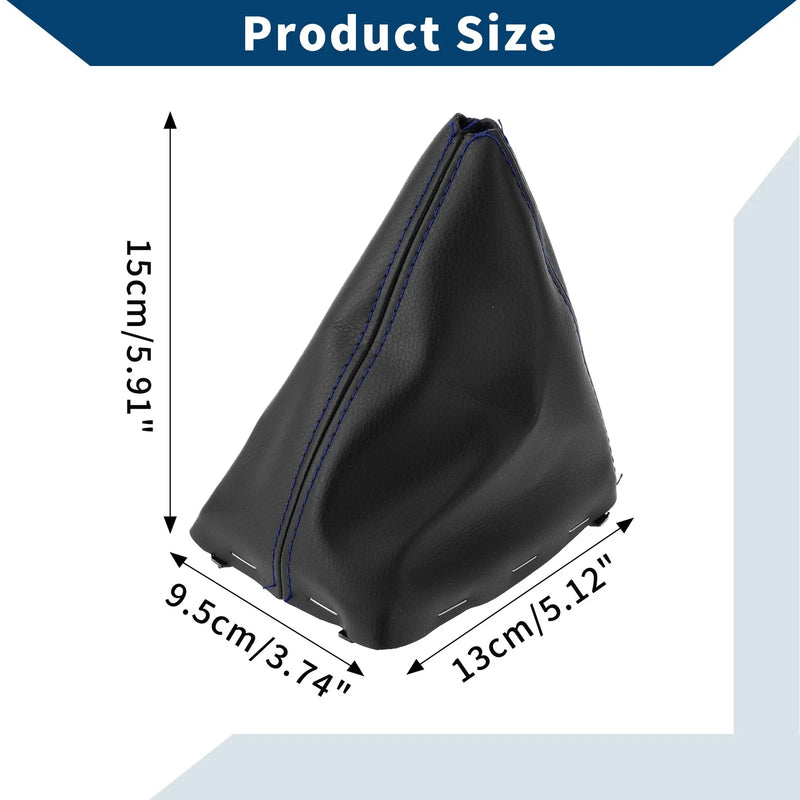Ford Focus C-MAX Car Gear Shift Stick Gaiter Black Blue Leather (2003-2010)