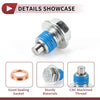 Nissan Infiniti (1102601M02) Blue Silver Tone Oil Drain Plug Set
