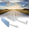 Motorcycle Rear View Mirrors Prismatic Shape Silver Tone Aluminum Alloy