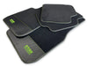 BMW 4 Series G22 Carbon Fiber Leather Green Floor Mats (2020-2023)