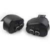 Harley Sportster Dyna Black PU Leather Saddle Bags