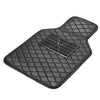 4 x Car Floor Mats Waterproof PU Leather Black & Beige