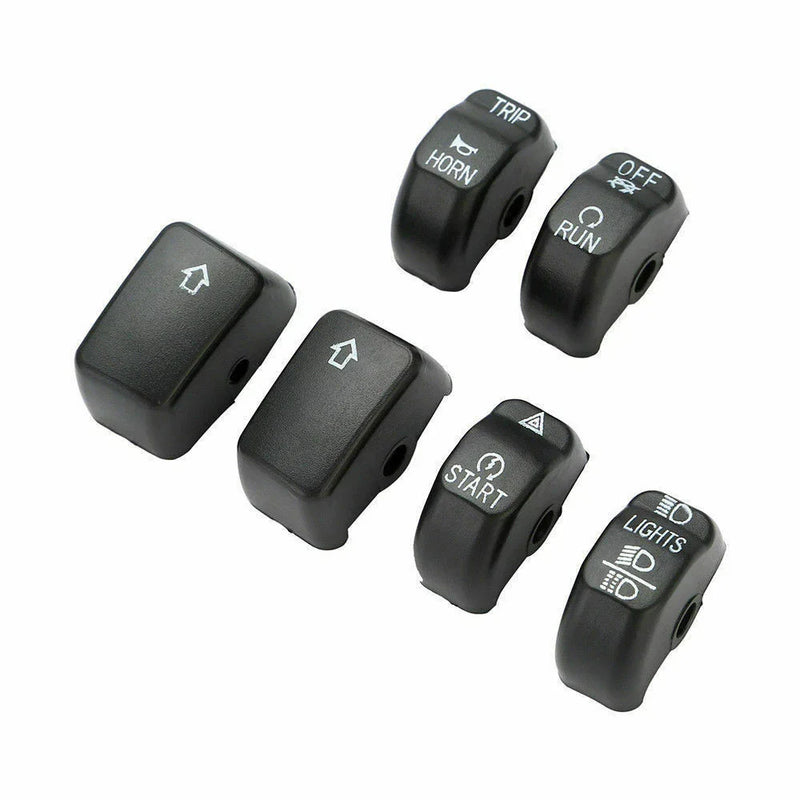 Harley Softail & Sportster Black Hand Control Switch Button Covers