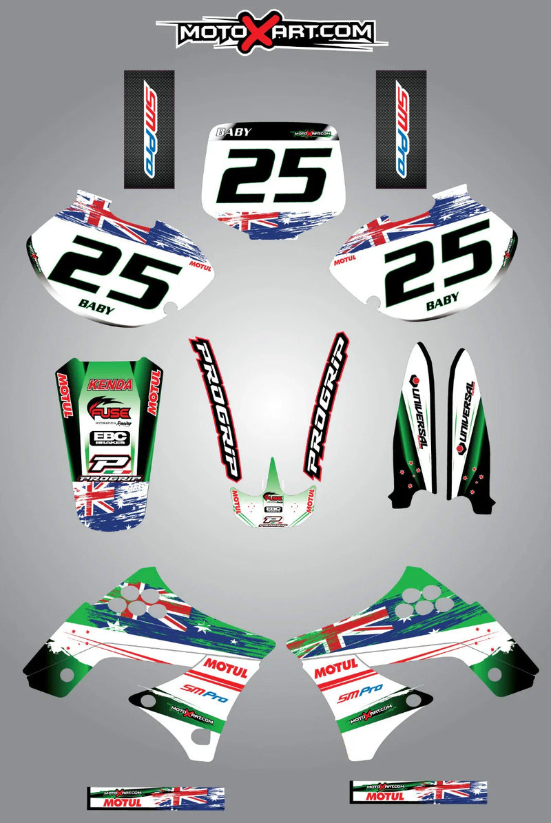 Kawasaki KX 125 / 250 (1999-2002) - Aussie Pride Decals Custom Graphic Kit