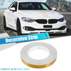 Car Motorcycle 0.6" Width 164ft Decorative Strips Waterproof Gold Tone