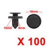 Honda 100 Pcs Black Plastic Splash Trim Fasteners