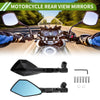 M8/M10 Polygonal Rear View Mirrors Black Aluminum Alloy 1 Set