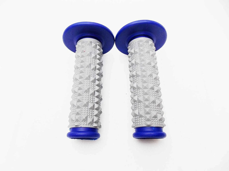 Suzuki RM370 Blue Grey Diamond Handlebar Grip Set