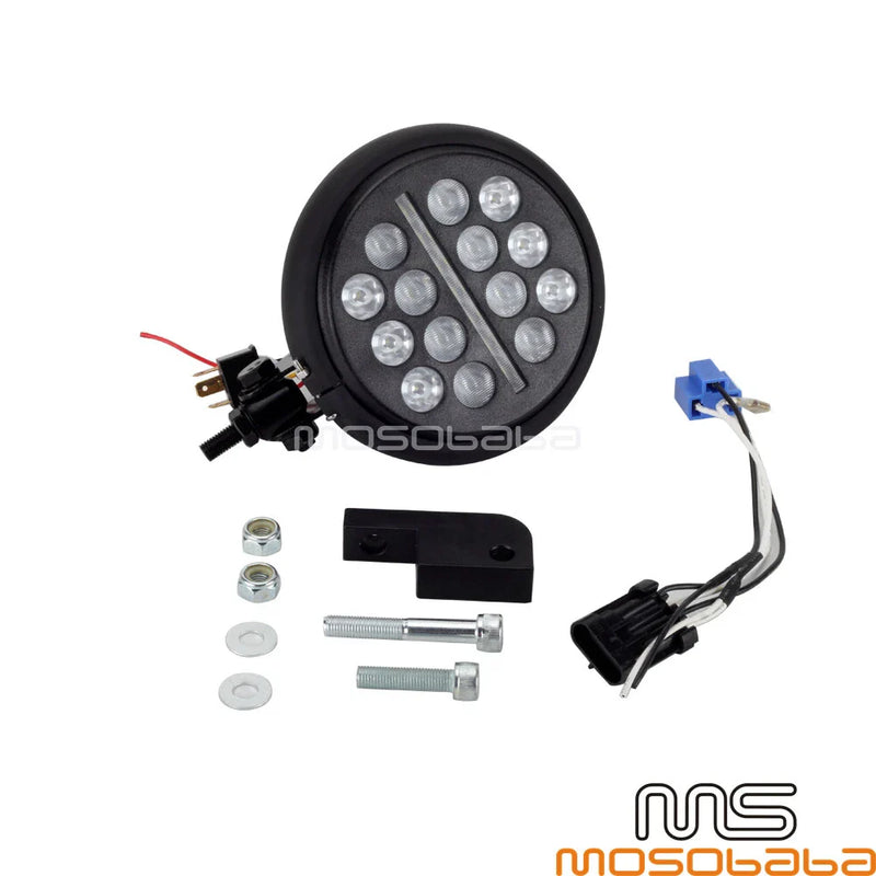 Harley Dyna 5.75'' LED DRL Headlight & Matte Black Bucket Set