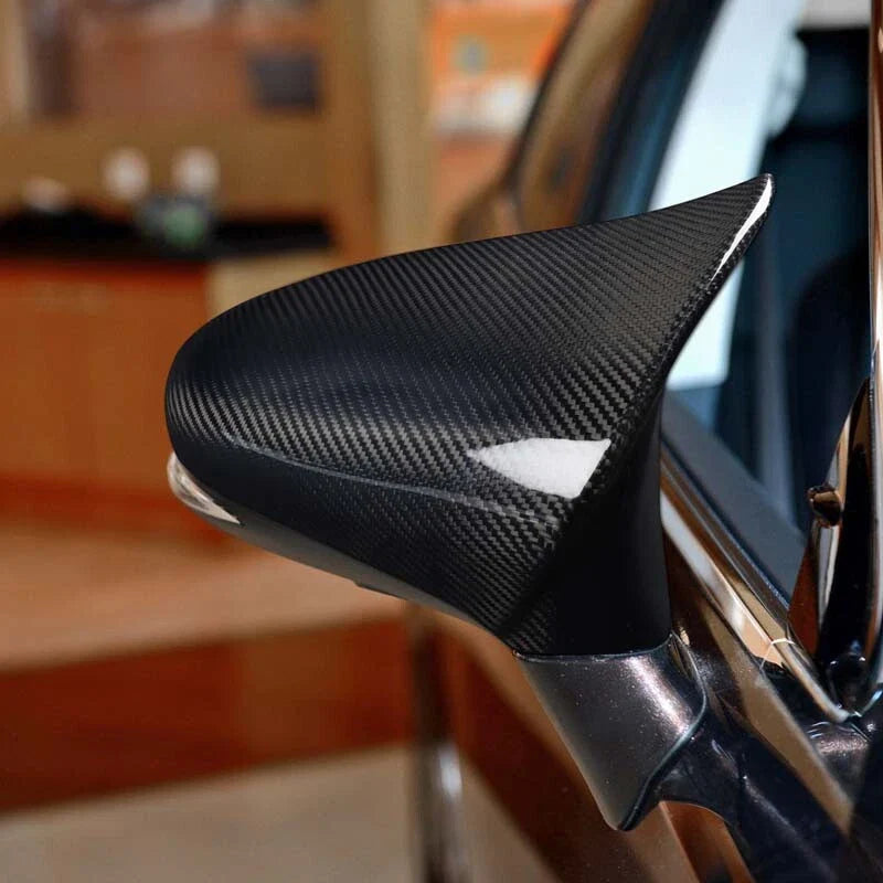 Lexus IS ES LS GS 2014-2020 Carbon Fiber Stick-on Rearview Mirror Caps Cover