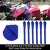 Car Motorcycle 1500lbs Cargo Belt Soft Loop Strap 6 PCS Blue 2.5 x 30.5cm