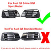 Audi Q5 SQ5 Black Front Bumper Fog Light Grille Covers (2018-2022)