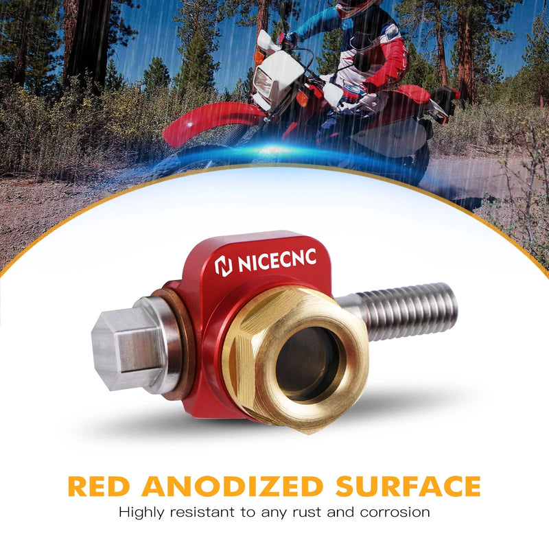 Honda XR600R XR650L (1993-2025) Red Banjo Bolt Oil Sight Glass