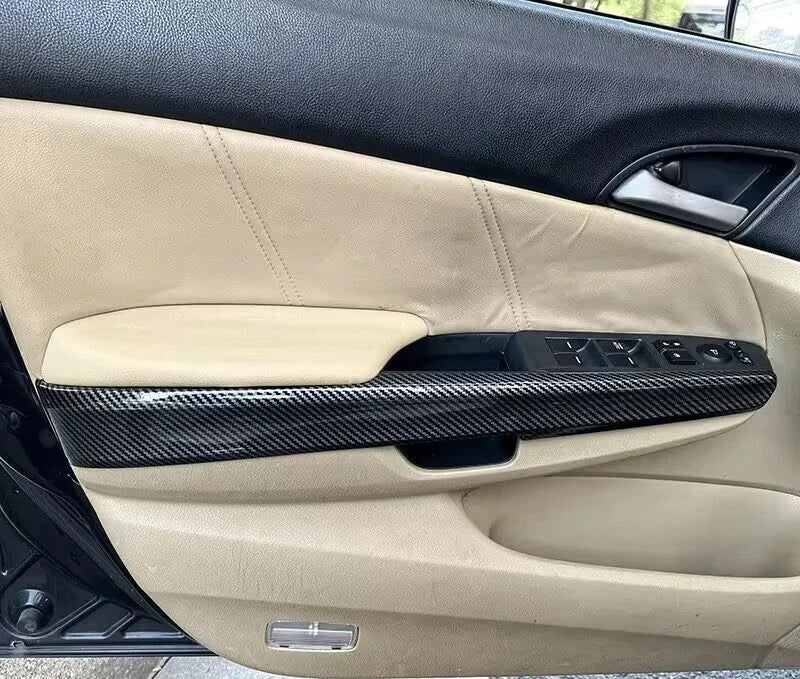 Honda Accord Crosstour 4x Door Panel Strip Carbon Fiber Trim (2008–2013)