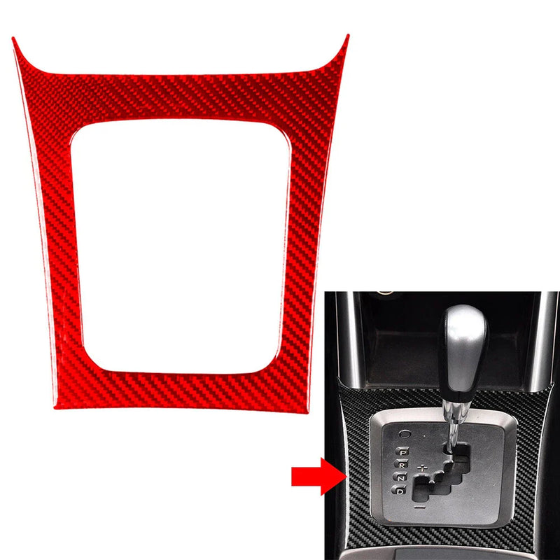 Subaru Forester Red Carbon Fiber Gear Shift Panel Cover (2008-2013)