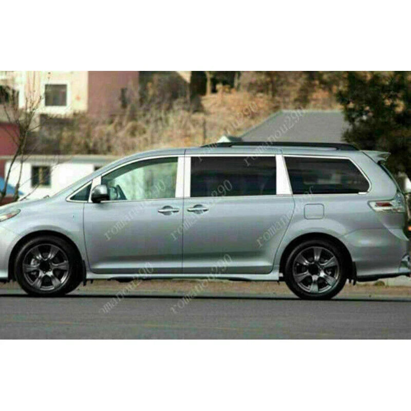Toyota Sienna Chrome Window Strips Pillar Post Covers (2011–2020)