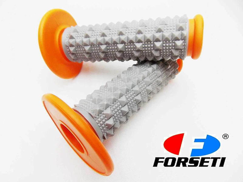 Kawasaki KX500 Forseti Orange Grey Diamond Handlebar Grip Set
