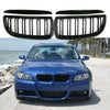 BMW E90 E91 325i 328i 330i 335i Gloss Black Front Bumper Grilles (2005-2008)