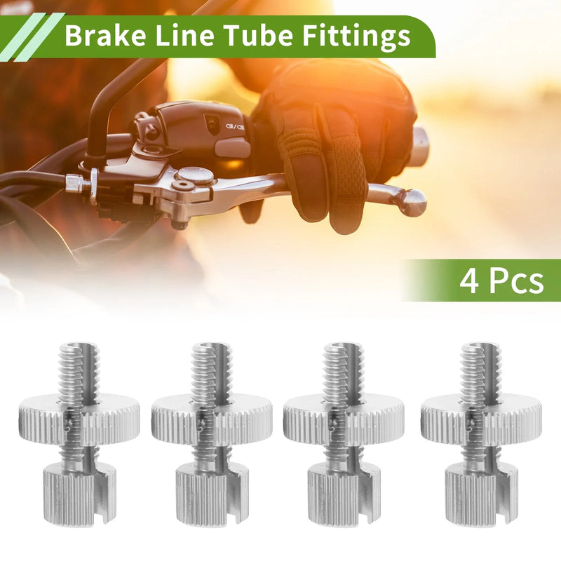 Motorcycle 4 x M8 Aluminum Clutch Brake Cable Adjuster Screw Silver Tone