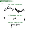 Ford Flex 6pcs Front Suspension Kit Control Arm Tie Rod Ends (2009-2019)