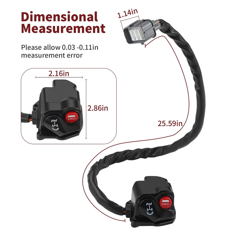 Honda Foreman TRX500FEFM Differential Lock Switch Throttle Top (2015–2019)