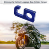 Square Aluminum Alloy Motorcycle Hanging Hook 1 Set Blue 74mm Length