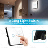 Home Decor LED Touch Wall Light Switch 2 Gang 1 Way Glass 87x87mm