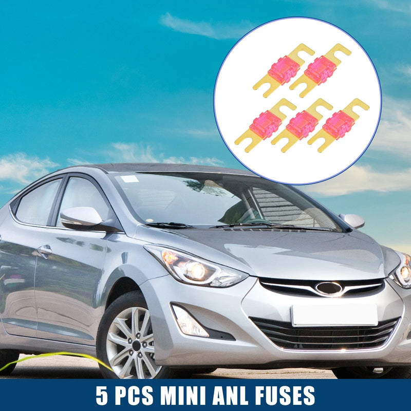 Mini ANL Fuses 5pcs 125A Audio CD Fuse Pink Gold Tone Car, Motorcycle, Boat